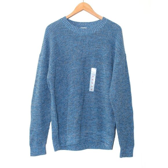 Old Navy Waffle Textured Men's Sweater Size XL Cotton Crew Neck Blue NWOT - Picture 5 of 8
